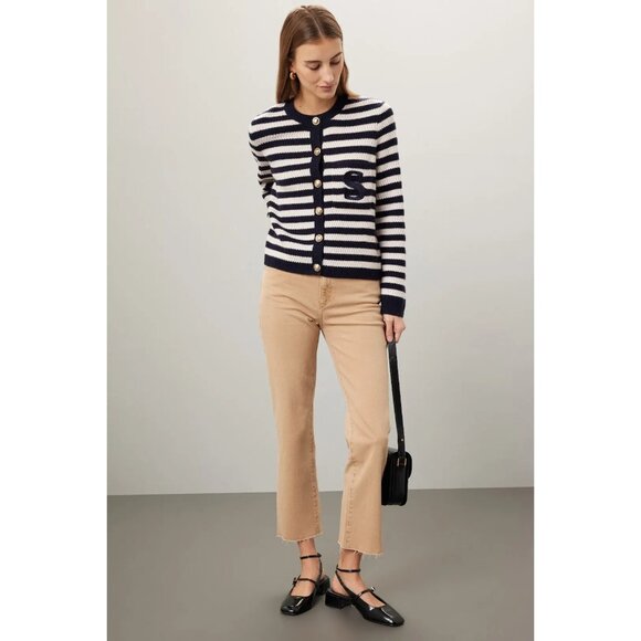 R-369. Sandro Stripe Cardigan Sweater Sandro Size 0 US 0/2 XS - Picture 1 of 1